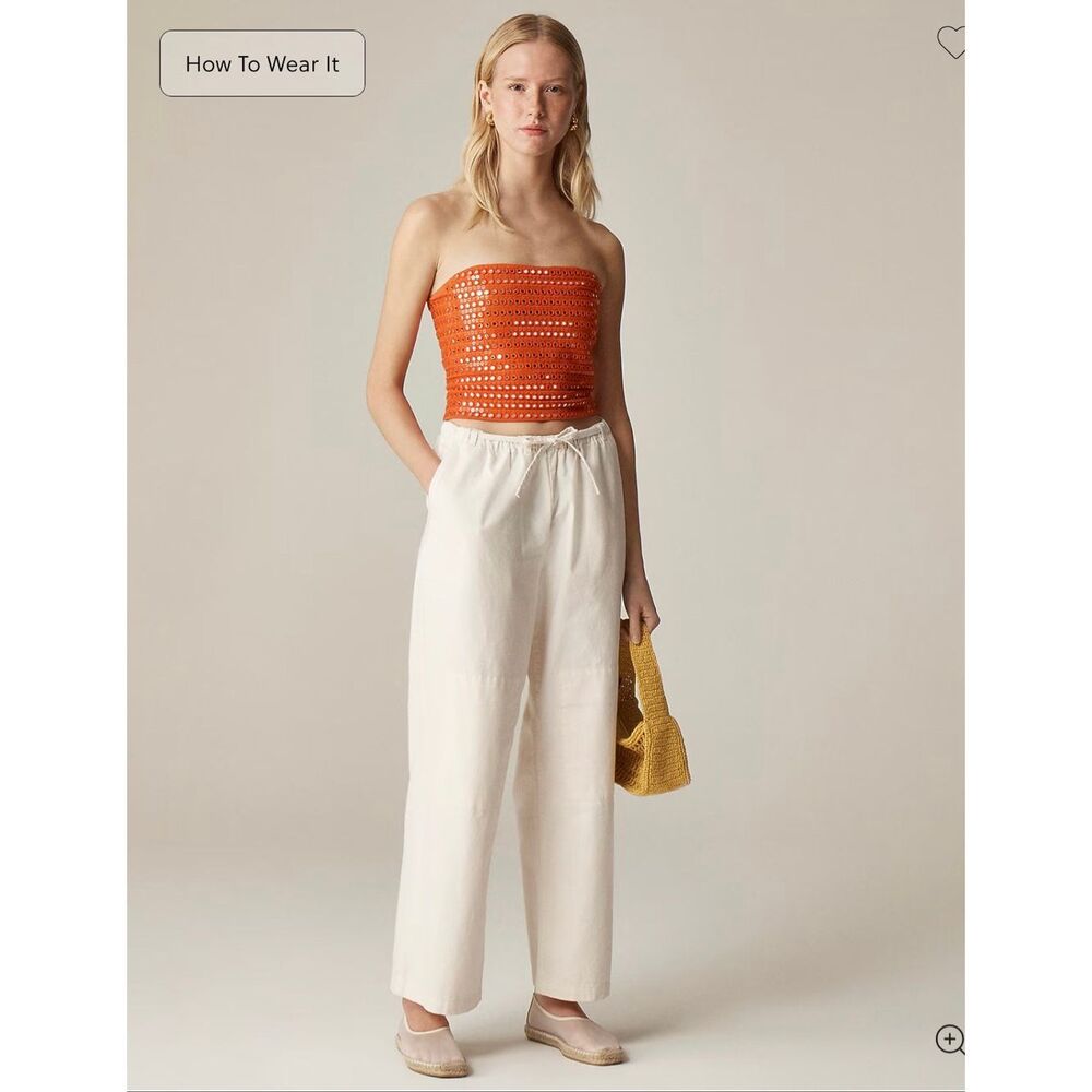 J. Crew relaxed utility pant in cotton blend Summer Linen NWT size M